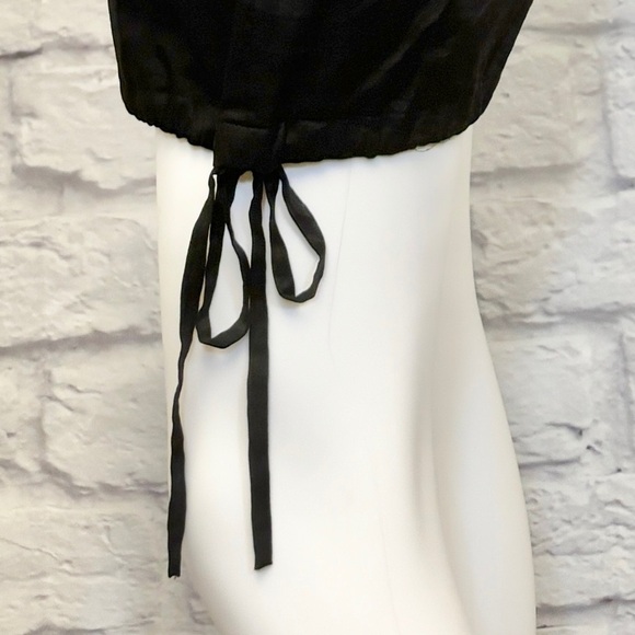 Hanii Y. 40 (US 4) Cotton / Silk Shift Dress Black White Square Neck Embroidered - Picture 4 of 10